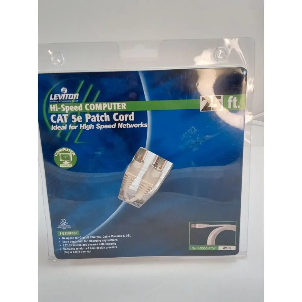 Leviton‎ CAT 5e Patch Cord 25 Ft. Hi-Speed Computer Cable